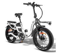 Vélo Électrique Pliable 20"" - FAFREES F20X MAX - 1000W 48V/30Ah Samsung Batterie Amovible - Shimano 7s - Autonomie 200 km, Blanc
