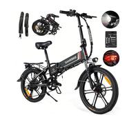 Vélo électrique pliable 20"" VAE - Samebike - 20LVXD30-II - Autonomie 70km- Moteur 250W - 48V 10.4Ah - Shimano 7 vitesses,Noir