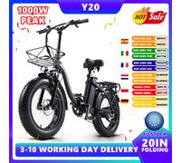 Vélo électrique pliable CMACEWHEEL Y20, pneus larges 20 pouces * 4.0, 48V 18AH PEAK 750W, vélo électrique de montagne, vélo électrique urbain pour adultes Y20