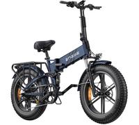 velo electrique pliable ENGWE ENGINE Pro 2.0 Autonomie 110km Batterie 52V16Ah Tout suspendu Pneus snow 20 pouces VTT Fat bike bleu