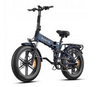 velo electrique pliable ENGWE ENGINE Pro 2.0 Autonomie 110km Batterie 52V16Ah Tout suspendu Pneus snow 20 pouces VTT Fat bike bleu