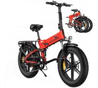 Vélo Électrique Pliable Engwe Engine X, Moteur 250 W, Batterie 48 V 13 Ah, Vitesse Maximale 25 Km/H, Autonomie 100 Km, Pneus 20 Pouces, Double Frein À Disque - Rouge