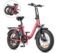 Vélo électrique pliable ENGWE Ulzomo 20 pouces, 250W, autonomie 89 km, batterie 13Ah, double suspension, prêt pour l'extérieur, 7 vitesses. Pink