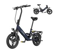 Vélo électrique pliable HillMiles Mile 1, 250W 36V 10,4 Ah 14"" mini vélo électrique léger, 60km, 120kg, Bleu