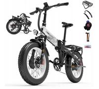 Vélo électrique pliable LANKELEISI X2000 MAX Twin Engine 2000W Samsung Battery 48V20AH 55-70km Shimano 7 vitesses 20"" Noir blanc