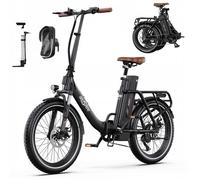 Vélo électrique Pliable pour Adulte OneSport OT16-2, Moteur 250 W, Batterie 17 Ah,Shimano 7 vitesses, Bluetooth, Noir Marron