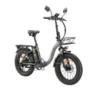 Vélo Électrique Pliable - Roues 20""- 750W - Autonomie 100km - Batterie 48V 15Ah - 7 Vitesses - Gris