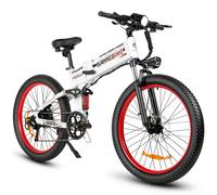 Vélo électrique pliable Samebike LO26 Plus 26 pouces avec batterie 48 V 15 Ah 1000 W Blanc