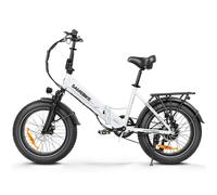 Vélo Électrique Pliable Samebike Lotdm200-Ii Moteur 750 W, Batterie 48 V 13 Ah Vitesse Maximale 40 Km/H Autonomie 80 Km Roues De 20 Pouces Suspension Intégrale Freins À Disque + Carte Nfc - Blanc