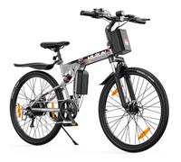 Vélo électrique pliable VARUN M26-3 PRO, batterie 48 V 7,8 Ah, suspension intégrale - argent