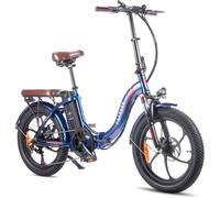 Vélo électrique pliant 20"" FAFREES F20 Pro - Moteur 250W Batterie Amovible 36V 18Ah - Shimano 7 Vitesses -Autonomie 150km, Bleu