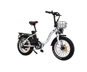 Vélo électrique pliant CT20, frein à disque, 250 W, batterie 48 V, 15 Ah - Blanc
