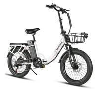 Vélo électrique pliant de ville SAMEBIKE CY20 Pro avec batterie 36 V 13 Ah et transmission Shimano 7 vitesses - Blanc