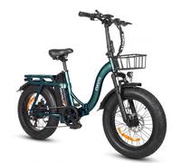 Vélo électrique pliant ESKUTE D202 avec panier avant, batterie 48 V 20,8 Ah - vert