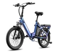 Vélo électrique pliant FAFREES F20 Flex, batterie amovible 25 Ah, 7 vitesses pour les trajets urbains - bleu éclatant