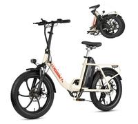 Vélo Électrique Pliant Maxtron Mule 20 Pouces, 250 W, 48v20 Ah, Autonomie De 120 Km, Unisexe, Idéal Pour Les Trajets Urbains - Blanc