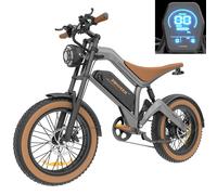 Vélo électrique pour adulte, moteur 1000W, batterie 48V 18.2Ah, pneus larges 20x4.0, 7 vitesses, fourche à suspension verrouillable, vélo électrique 55 km/h max speed