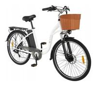 Vélo Électrique Pour Femmes - Dyu C6 - Roues 26" - Moteur 350w - Batterie 36v 12.5ah - Shimano 7 Speed - 70km D'autonomie - Blanc Multicolore