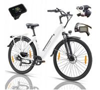 Vélo Électrique - Puissant 250W - Autonomie Jusqu'à 120km - TTGO HZ-28ST - Charge 120kg - Pneus 700C*45C - Blanc