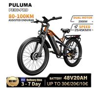 Vélo électrique PULUMA PE86 2000W Peak Motor, batterie Samsung 48V20AH, freins hydrauliques, pneus tout-terrain larges, pour la montagne. Bleu
