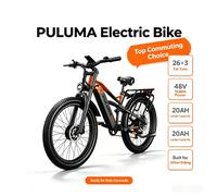 Vélo électrique PULUMA, puissance de pointe 48V 20AH, pneus 26\*3 Fat, freins à disque hydrauliques, autonomie électrique pure 70 km, vélo électrique tout-terrain haute performance Orange