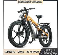 Vélo électrique RANDRIDE YX80M-2 1000W*2 double moteur 20Ah batterie 7 vitesses frein hydraulique VTT tout suspendu pour adult orange