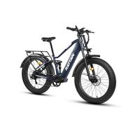 Vélo Électrique RATTAN - Batterie 18Ah 120km - Moteur 750W - Suspension Double - 7 Vitesses - Freins Hydrauliques - Bleu