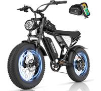 Vélo Électrique Ridstar Q20min - Moteur 1000 W - Batterie Amovible 48 V 15 Ah - Vitesse Maximale 45 Km/H - Autonomie 80 Km - Dérailleur Shimano 7 Vitesses - Vtt 20 Pouces