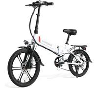 Vélo électrique SAMEBIKE 20LVXD30-II - moteur 350W batterie 48V10AH autonomie 40KM freins à disque mécaniques - Blanc