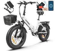 Vélo électrique SAMEBIKE LOTDM200-II Puissance 500W Batterie 48V13AH Autonomie 35-40km Shimano 7 vitesses Pneu 20"" Blanc
