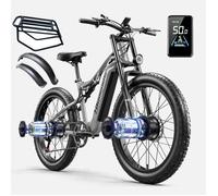 Vélo Électrique Shengmilo S600 Fat Tire - Double Moteur 1000W, Système Freinage Hydraulique, Design Robust Gris