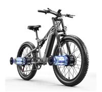 Vélo électrique SHENGMILO S600 Gris 2000W double moteurs 17.5AH SAMSUNG batterie électrique 26 ""pouces Max 50KM/H FAT BIKE VTT