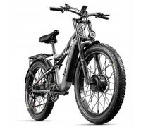 Vélo Électrique Shengmilo S600 Gris 2000w Double Moteurs 17.5ah Samsung Batterie Électrique 26 "Pouces Max 50km/H