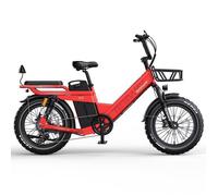 Vélo électrique TESWAY X5 Pro - batterie 52V 60Ah, moteur 1200W, autonomie maximale de plus de 200 km, charge maximale 160 kg, rouge