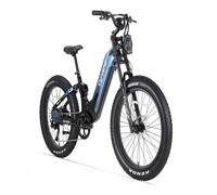 Vélo électrique tout-terrain CYRUSHER Trax 2.0, batterie 52 V 20 Ah, suspension intégrale à 4 points d'ancrage, transmission Shimano 9 vitesses - bleu