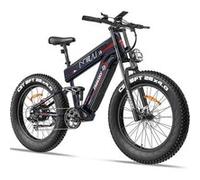 Vélo électrique tout-terrain Freesky M520 26 pouces, moteur 1200 W, batterie 41 Ah, 60 km/h, 7 vitesses, noir Noir
