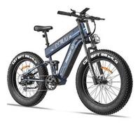 Vélo électrique tout-terrain Freesky M520 26 pouces, moteur 1200 W, batterie 41 Ah, 60 km/h, 7 vitesses, bleu Bleu