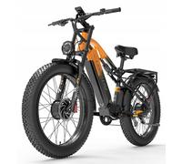 Vélo Électrique Tout-Terrain Lankeleisi Mg800 Max, 1000 W X 2 Moteurs Doubles, Batterie Samsung 48 V 20 Ah, Pneus Larges 26 Pouces, 48 Km/H, Autonomie Maximale 130 Km - Orange