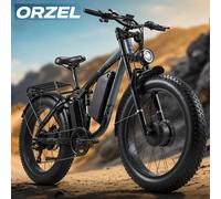 Vélo électrique tout-terrain ORZEL K17, moteur double 2000W de puissance maximale, pneus larges 26x4.0, suspension intégrale, longue autonomie Blue