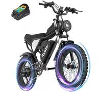 Vélo Électrique Tout-Terrain Ridstar Q20 20 Pouces (Dernière Version) - Moteur 1500 W - Batterie Amovible 48 V 20 Ah - Autonomie 120 Km - Vitesse Maximale 55 Km/H - Freins À Disque Hydrauliques
