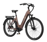 Vélo électrique TTGO C7 SE, 36 V 18 Ah, grande autonomie, moteur central Bafang, Shimano 9 vitesses - marron