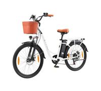 Vélo électrique TTGO, Moteur 350W - Batterie 36V14.5AH - 25KM/H - Pneu 26* 1,75 - Autonomie 70KM - Déplacements urbains - Blanc