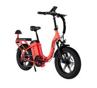 Vélo électrique urbain RATTAN LF ULTRA, batterie 48 V 40,5 Ah, siège passager - rouge