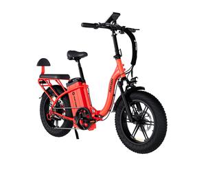 Vélo électrique urbain RATTAN LF ULTRA, batterie 48 V 40,5 Ah, siège passager - rouge