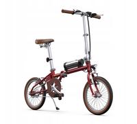Vélo Électrique Urbain Rétro Pliable Onesport Ot02, 250 W, 36 V 5,2 Ah, 25 Km/H, Autonomie De 25 Km - Rouge