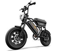 Vélo Électrique URLIFE T16, 16"" Compact Fatbike, Batterie Amovible, Coffre Sous-Selle, Noir