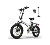 Vélo Electrique VAE 20×3,0 Gros Pneus - EBike VTT - Batterie 36V12Ah - 35-90 KM Moteur 250W - Blanc