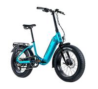 VELO ELECTRIQUE-VAE PLIANT FAT BIKE 20 LEADER FOX CODY 2024 MIXTE BLEU CLAIR 7V MOTEUR ROUE AR BAFANG 36V 80Nm BATTERIE 16Ah
