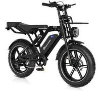 Vélo électrique VAE VTT adulte EK20 EVERCROSS TECH-Pneus Gros 20"-Batterie amovible 48V 15.6Ah-3 Vitesses-Freins à Double Disque-Controle NFC+APP-Noir Noir