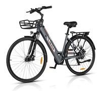 Vélo électrique VARUN C7008 avec panier avant, 28 pouces, pour trajets urbains, avec batterie 36 V 10 Ah